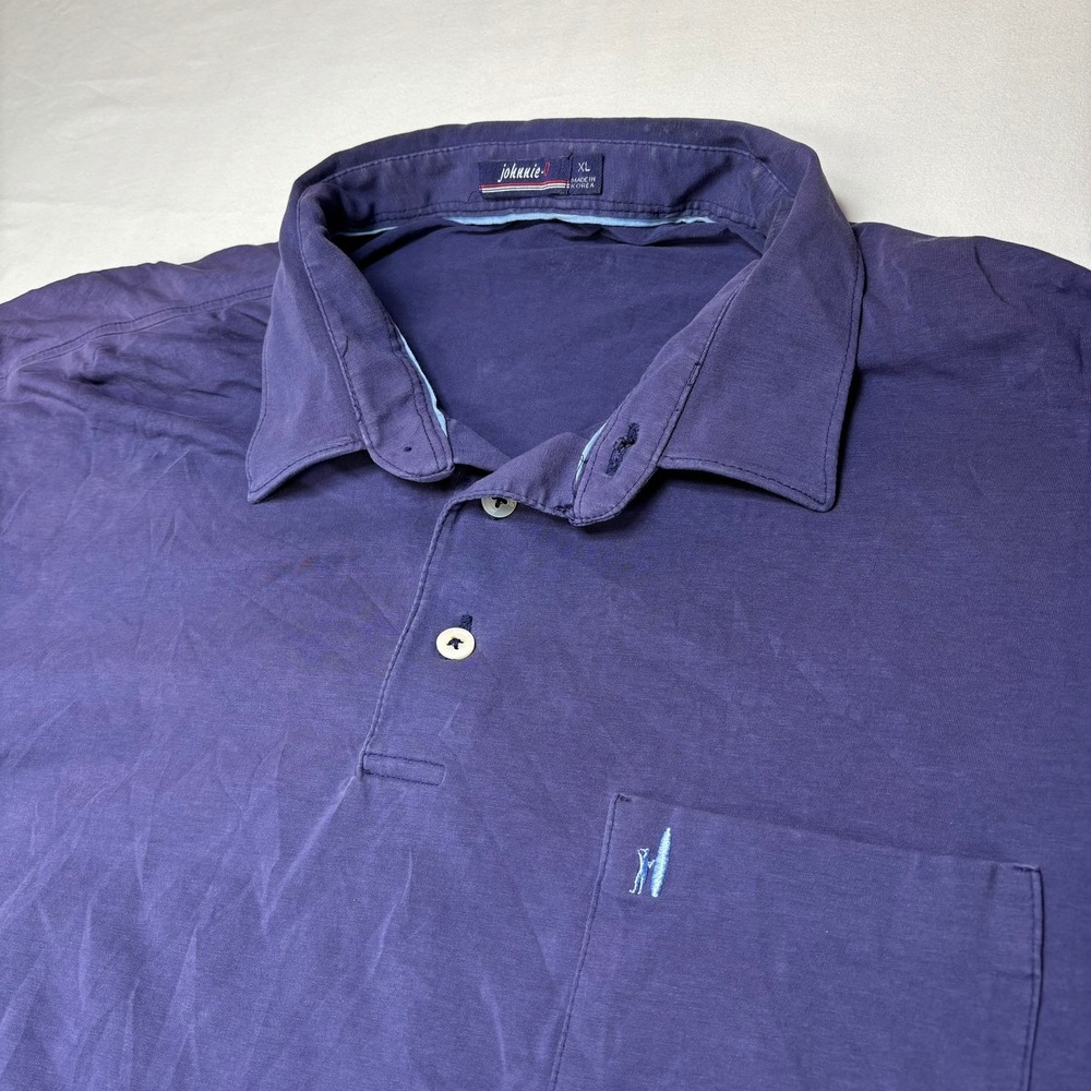 Johnnie-O Polo Shirt Mens XL Purple Short Sleeve Pocket Surfer Golf Twilight